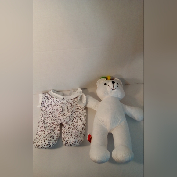 Rare HTF Alex Toys Color and Cuddles Bear Washable Stuffed Animal Plush - Picture 6 of 13